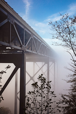 New River Gorge Bridge in Fog