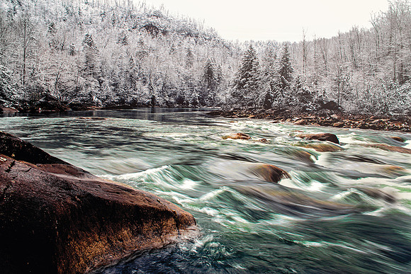 Gauley River in snow